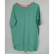LuLaRoe Men&#39;s Green With Red Trim Oversized Shirt Size Small - £8.38 GBP