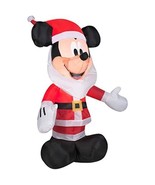 Gemmy Inflatables 3.5&#39; Mickey Mouse with Santa Beard Disney Holiday Decor - $48.33