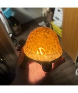 Metal Turtle Shaped Amber Glass Table Lamp Night Light Turtles - $79.20