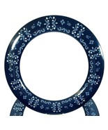 Eddie Bauer Dinner Plates 10&quot; Blue Paisly Set of 4 Hard Plastic - $313.79 MXN