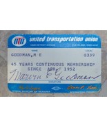United Transportation Union Membership Card - £43.10 GBP