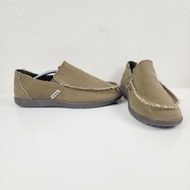CROCS Men&#39;s Original Santa Cruz KHAKI Loafers Canvas Shoes Size 13 M - $30.86