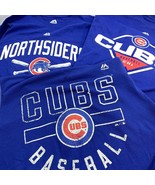 3 Chicago Cubs Baseball Blue T-Shirt Majestic MLB Northsiders Mens Sz M NEW - £13.39 GBP
