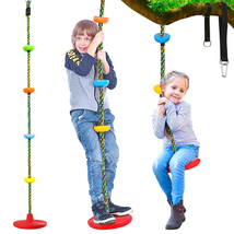Tree Swing for Kids, 3-In-1 Climbing Rope with Platforms and Disc Seat S... - £31.59 GBP