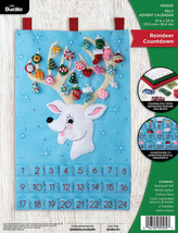 DIY Bucilla Reindeer Countdown Christmas Advent Calendar Felt Craft Kit 89569E - $44.99