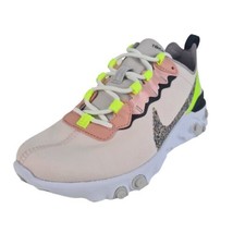 W Nike React Element 55 PRM Pink Green Sneakers Women Running CD6964 600 Size 6 - £79.01 GBP