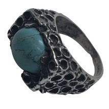 vintage sterling silver turquoise ring Size 8 - £51.14 GBP