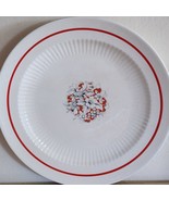 9&quot; Plate  Royal Embassy China TIOGA White Grey Floral Pattern Red Trim S... - $18.46 CAD