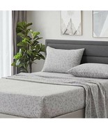 Queen Bed Sheets 4 Piece Bedding Sheets &amp; Pillowcases Grey Tetris NEW Co... - $39.99