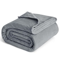 Fleece King Size Blankets For Bed Grey - Bed Blanket King Size Soft Lightweight  - £41.55 GBP