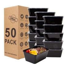 Meal Prep Containers, [34Oz 50Pack] Food Prep Containers With Lids, Disposable T - £26.85 GBP