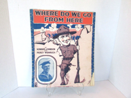WHERE DO WE GO FROM HERE 1917  LG FORMAT SHEET MUSIC ROSENBAUM ART WWI W... - $73.13 MXN