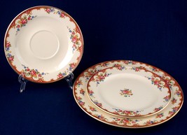 Edwin Knowles 3 -Pc Vintage 1938 Lunch, Bread Plate, Saucer Hostess Shape - £7.98 GBP