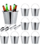 Zopeal Galvanized Bucket Metal Beer Bucket Silver Tin Large Metal Pail S... - $86.19