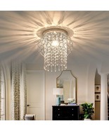 Mini Crystal Chandelier Light Fixture Modern Flush Mount Chrome Ceiling ... - £28.23 GBP