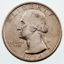 1934 25C Washington Quarts En Gem Bu État, Terrific Oeil Appeal - $60.58