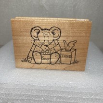 Sick Mouse Rubber Stamp Soup Tissue Box Great Impressions G183 Quilt Col... - $12.86