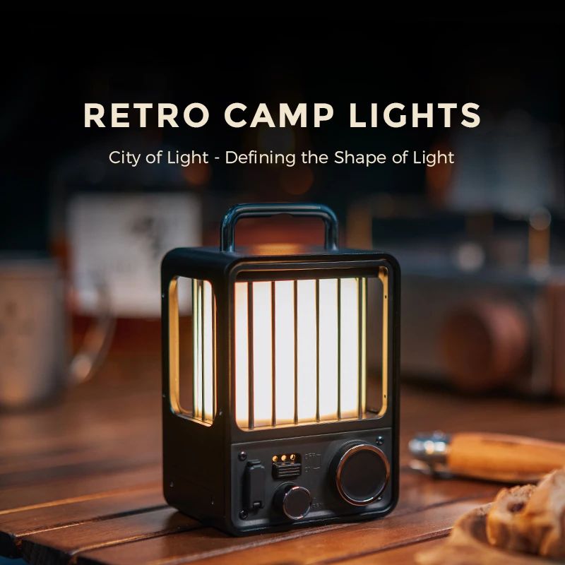 Retro Outdoor Camping Lamp Portable Villa Lantern Rechargeable Vintage Photo - £104.16 GBP