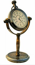 Vintage Collectible Maritime 5&quot; Antique Brass Desk Clock Nautical Pocket Watch - £37.63 GBP