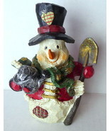 Holiday Snowman Winter Christmas Figurine Resin Carrot Nose - £19.74 GBP