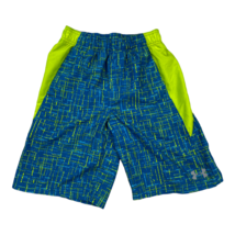 Under Armour Blue & Green Lined Swimming Swim Trunks Board Shorts Youth Medium - $9.89
