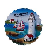 Vtg Westport Washington Lighthouse Souvenir Collectible Fridge Magnet - £10.32 GBP