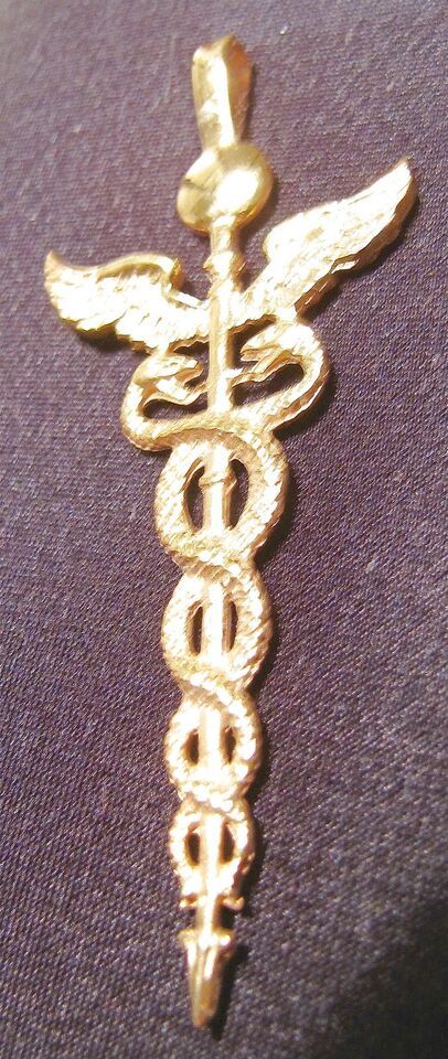 Primary image for Caduceus Cadducee Pin Pin Pin Solid Silver 925 Medicine Amulet-
show original...