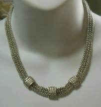 Vintage Signed Napier 3 Strand linked chain Necklace - £27.24 GBP