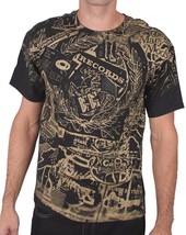 Wrecords By Monkey Brooklyn Negro Oro Pantalla Estampado Disco LP Camiseta - £11.99 GBP