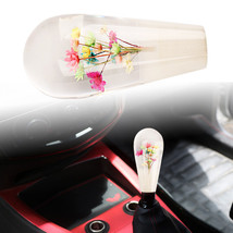 JDM Clear Crystal Real Flowers Head Manual Car Racing Gear Stick Shift Knob - £13.24 GBP