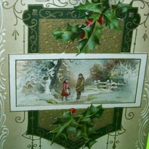 Antique Christmas Postcard John Winsch 1911 Embossed Art Fancy Border Ge... - $20.43