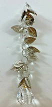 Vintage 7 in Silver Leaf Crystal Cascading Sun Catcher Ornament - £18.48 GBP