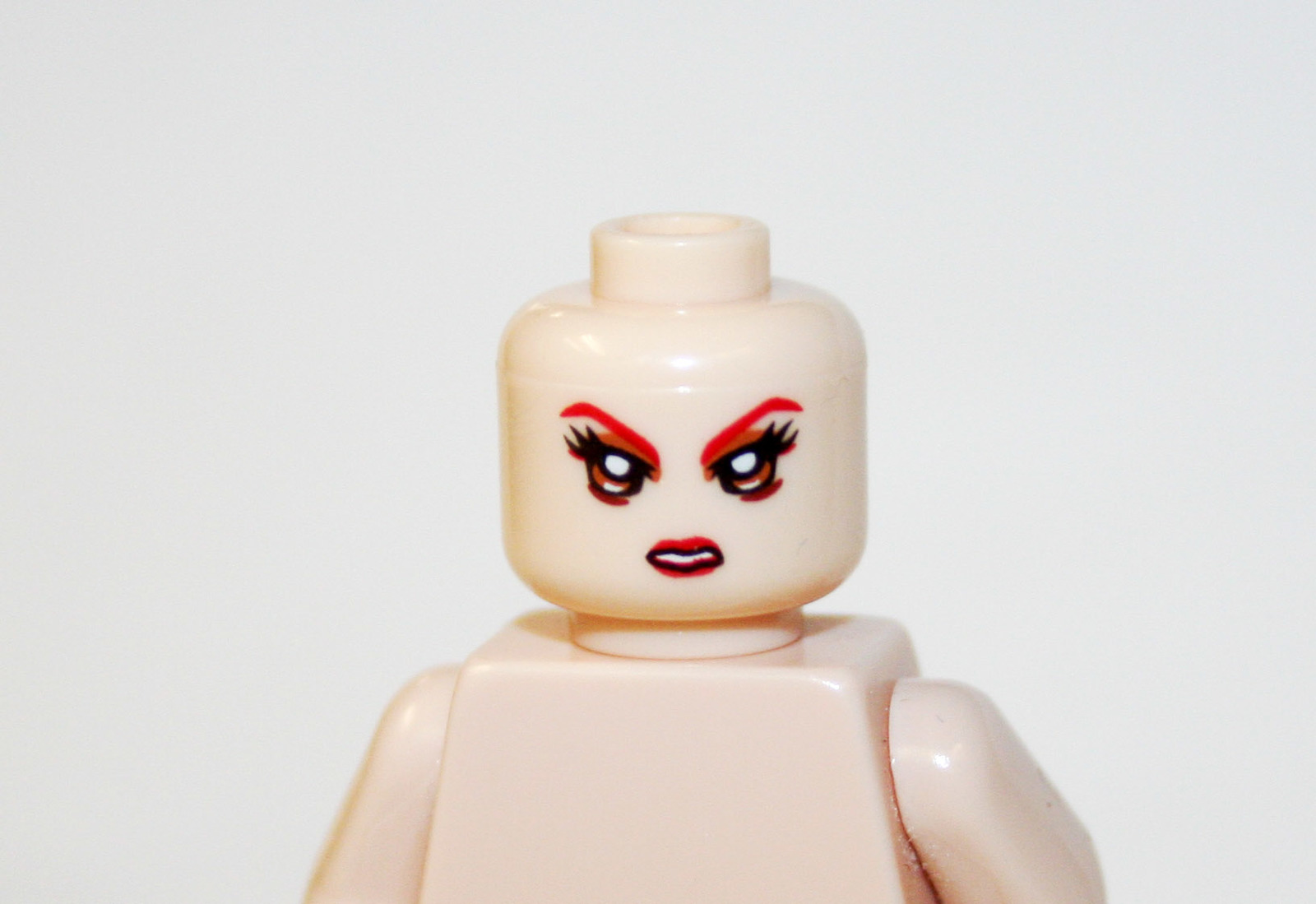 Single Sale Head Iritated female  Minifigure head DIY Block Toys - $2.00