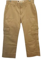 GAP Jeans Tan Cotton Cargo Capri Pants with Back Flap Pockets Womens Size 4 - $373.95 MXN