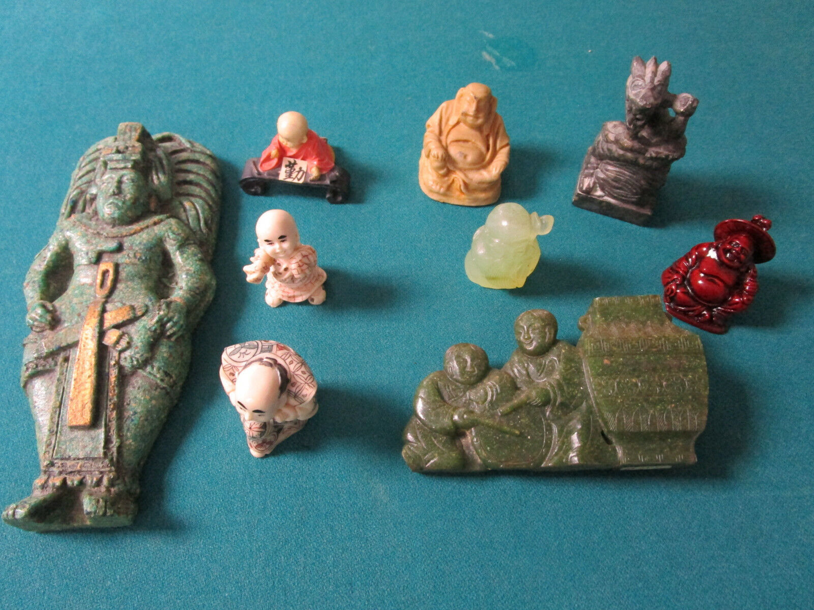 NETSUKES VINTAGE ANTIQUE CHINESE JAPANESE SOAPSTONE PAPERWEIGHT TAGUA NUT  - $45.54+