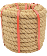 Natural Hemp Rope (1 in X 50 Ft) Twisted Manila Rope Thick Jute Rope for... - $48.61