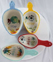 2017 Pioneer Woman Willow Measuring Cup Scoop Set Ceramic Floral - $9.10