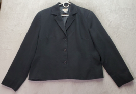 Talbots Blazer Jacket Women 18 Navy Waffle 100% Cotton Notch Collar Button Front - £21.66 GBP