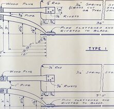 1948 Railroad Bangor Aroostook Tamping Trowels 2 Types Blueprint M2 Trai... - €35,01 EUR