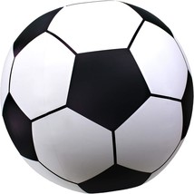 Black And White 2.5&#39; Gofloats Giant Inflatable Soccer Ball, Made From Pr... - $39.92