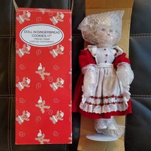 Vintage Doll With Gingerbread Cookies-17&quot; Porcelain In Original Box Stan... - $75.99