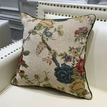 Vintage Flowers Throw Pillow Covers Square Sofa Cushion Cover 18&quot;x18&quot; Home Decor - £20.65 GBP