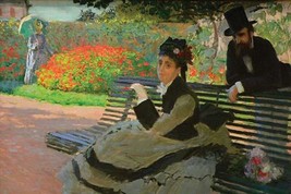 Camille Monet on a garden bench by Claude Monet - Art Print - $21.99+