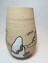 Artist Signed ZODNY Southwest Stoneware Pottery Vase 5-3/4&quot; Unglazed - £23.23 GBP