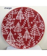 Vintage Red Christmas Charger Tray Trees 12.5 Inches Marks and Spencer - £15.77 GBP