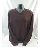 Mens Brooks Brothers 346 V-Neck Merino Wool Brown Sweater Size XL - $34.38 CAD