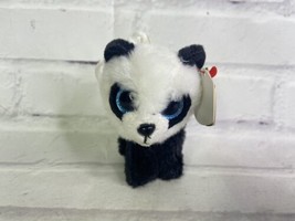 Ty Beanie Boos Baboo Panda Bear Glitter Eyes Clip On Mini Plush Toy NEW - £8.28 GBP