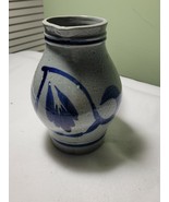 Pottery Salt Glaze Blue Gray Stoneware Pitcher - £14.70 GBP
