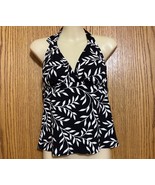 VTG Ladies LandsEnd NWT Tankini Swimsuit Size 6 Black with white leaves ... - $608.95 MXN