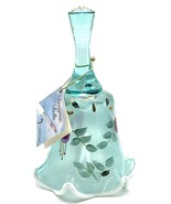 Fenton Aquamarine Floral Bell #7562 AG - £52.48 GBP